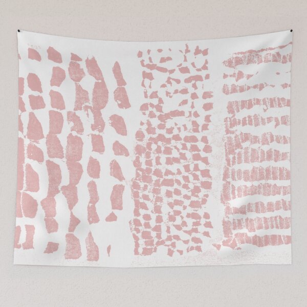 Item preview, Three Grains Textured Monoprint - Snow + Rose designed and sold by Irene Estelle.