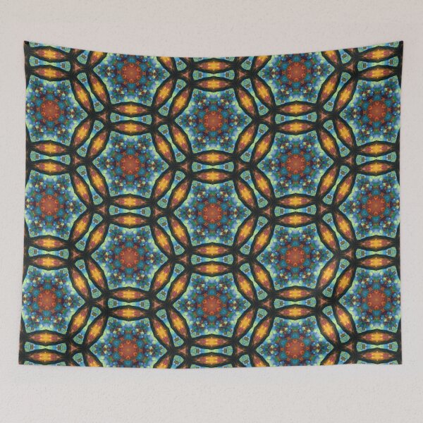Item preview, Prismatic Cellwork - Multicolor Geometric Lattice Pattern, Glasslike Surface Texture designed and sold by The Artful Vagabond.