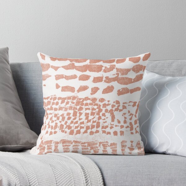 Item preview, Three Grains Textured Monoprint - Snow + Coral designed and sold by Irene Estelle.