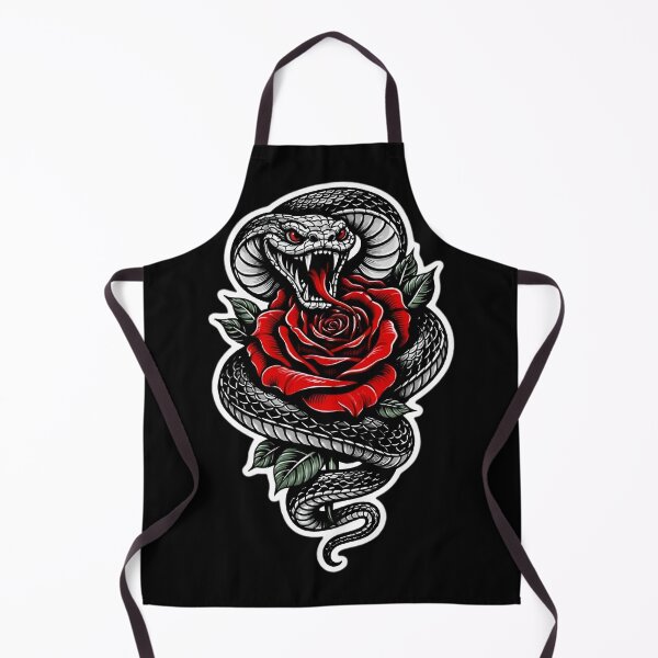 Item preview, Snake and Rose Tattoo Sticker – Gothic Serpent Floral Design designed and sold by GRYFFWEAR.