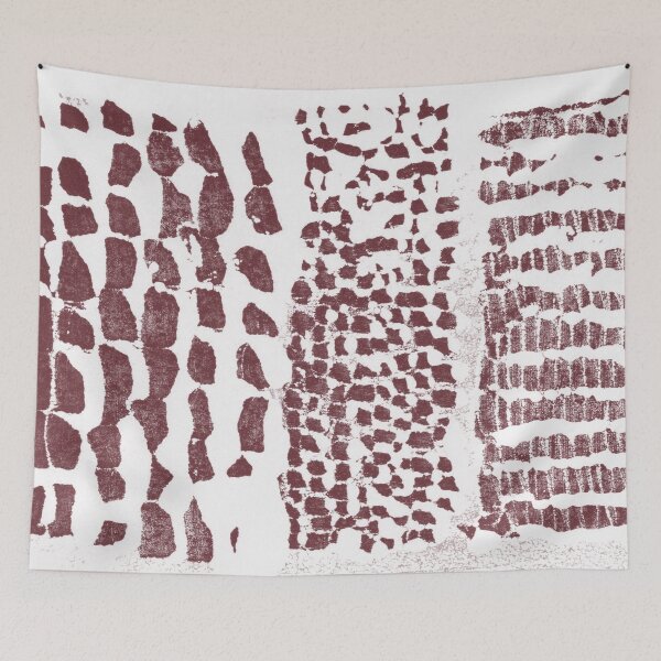 Item preview, Three Grains Textured Monoprint - Snow + Wine designed and sold by Irene Estelle.