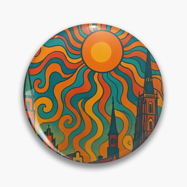 Item preview, Trippy Psychedelic Poster of Wrocław | Neon Market Square & River Odra | Vibrant Abstract Polish City Art designed and sold by PaintedPixels01.