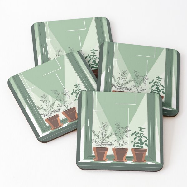 Item preview, Herb Garden Window Sill Botanical Plant Illustration designed and sold by NuniDesigns.