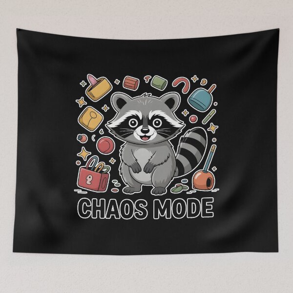 Item preview, Raccoon Chaos Mode Funny Meme Cute Chaotic Raccoon Design designed and sold by ImaginedSpace7.