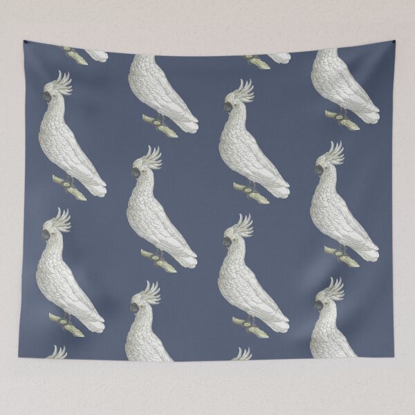 Item preview, White Cockatoo Sulphur  - Bird - Vintage Illustration designed and sold by karwilberevivalcollection.