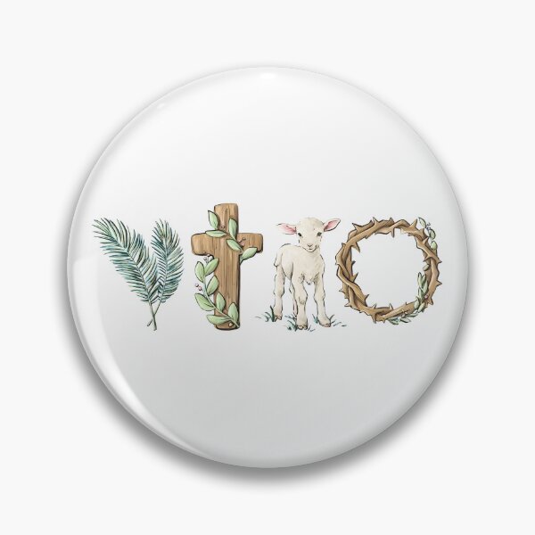 Item preview, Easter Symbols Lamb Cross Palm Crown Art designed and sold by OlyvieArt.