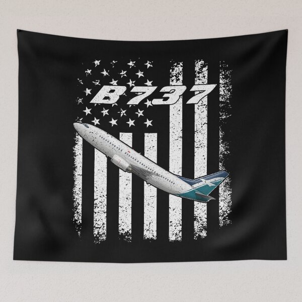 Item preview, B737 American Flag Aviation Shirt designed and sold by Emberglowo.