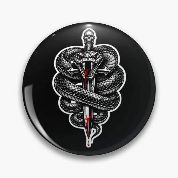 Item preview, Snake Dagger Tattoo Sticker – Dark Gothic Serpent Skull Design designed and sold by GRYFFWEAR.