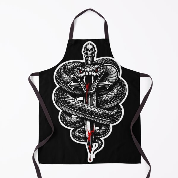 Item preview, Snake Dagger Tattoo Sticker – Dark Gothic Serpent Skull Design designed and sold by GRYFFWEAR.