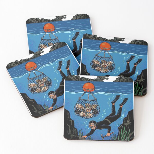 Item preview, Jeju Island Haenam Male Freediver Retro Illustration  designed and sold by KOREA-HAENAM.