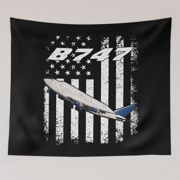 Item preview, B747 American Flag Aviation Shirt designed and sold by Emberglowo.