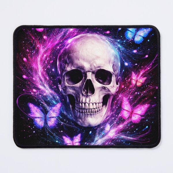 Item preview, Neon Skull Butterfly Art Dark Aesthetic Gothic Decor designed and sold by KBTshirts.
