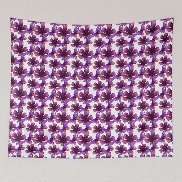 Item preview, Hyper-Bloom Purple Butterfly: Dark Maximalist Floral Pattern designed and sold by HopeAndHustle.
