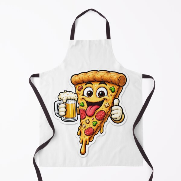 Item preview, Funny Pizza and Beer Cartoon Cute Food Lover Party Design designed and sold by HobsS.