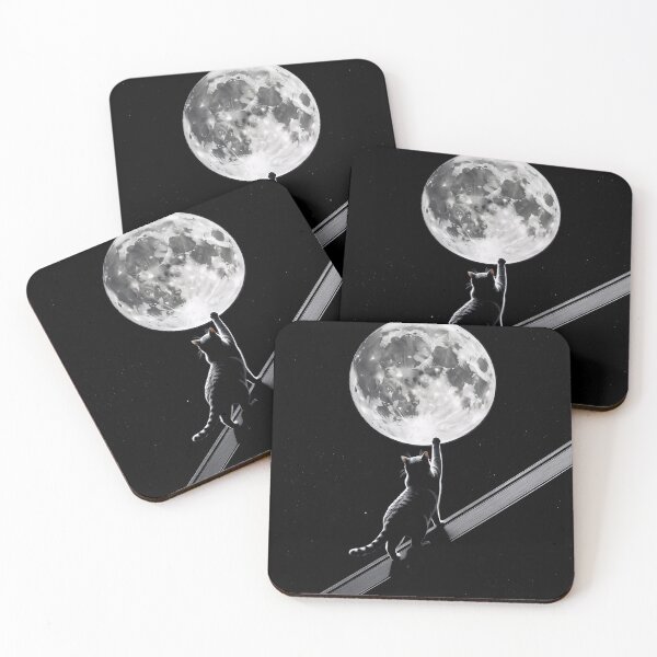 Item preview, Cat Reaching For The Moon Aesthetic Graphi designed and sold by IvoryArtDesign.