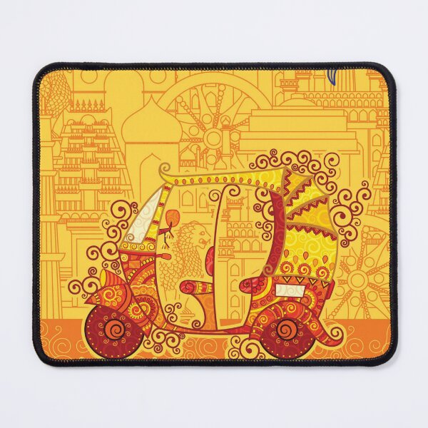 Item preview, Colorful Indian Auto Rickshaw Driver Funky Desi Illustration designed and sold by The Crafted Spirits.