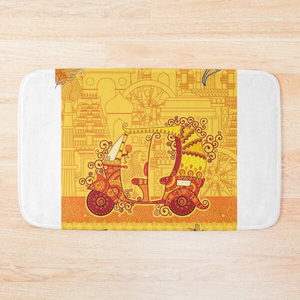 Item preview, Colorful Indian Auto Rickshaw Driver Funky Desi Illustration designed and sold by The Crafted Spirits.