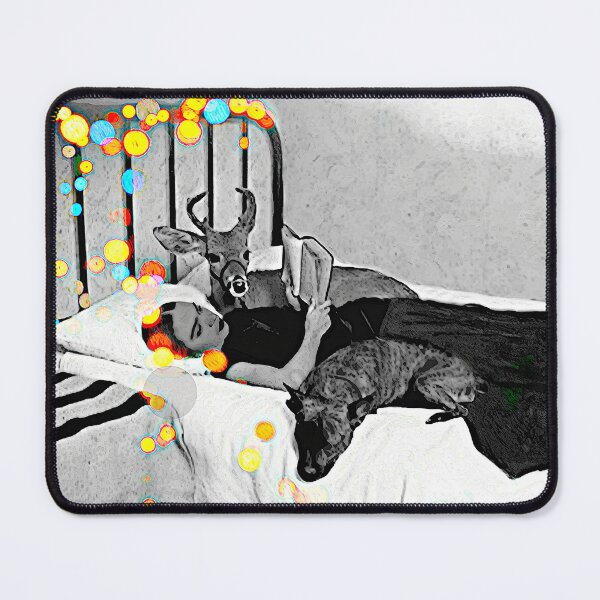 Item preview, Frida Deer Dog on Bed designed and sold by FridaArtGallery.
