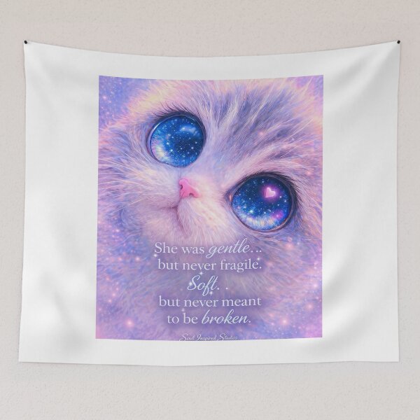 Item preview, Soft Not Weak Cat – Cute Galaxy Kitten Quote Art, Gentle But Strong, Feminine Empowerment Aesthetic designed and sold by SoulInspiredStudios.