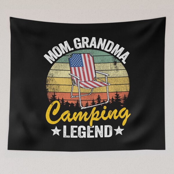 Item preview, Mom Grandma Camping Legend American Flag Women Camping Long Sleeve T-Shirt 90 designed and sold by SylviaYLaughlin.
