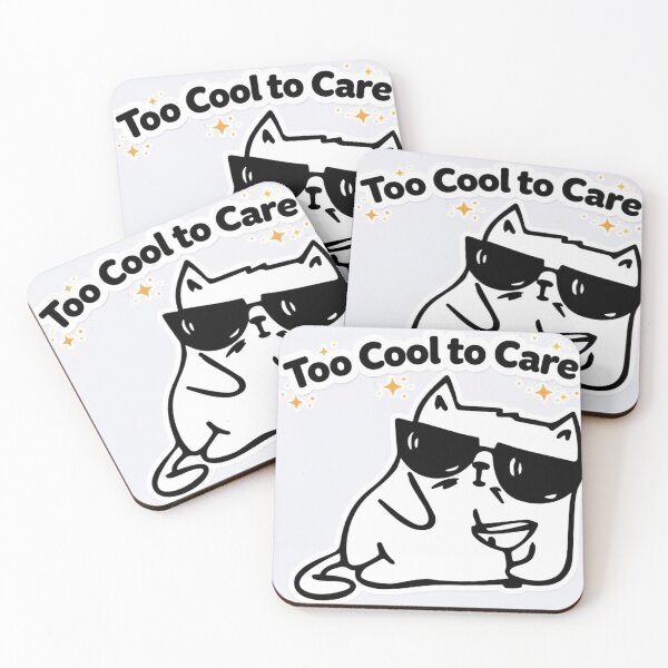 Item preview, Cool Cat Aesthetic Sticker – Too Cool to Care designed and sold by sumodesign.