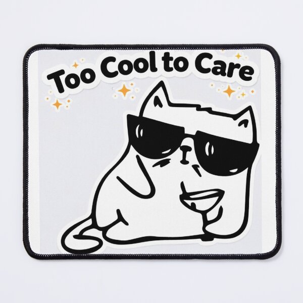 Item preview, Cool Cat Aesthetic Sticker – Too Cool to Care designed and sold by sumodesign.