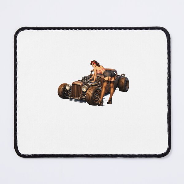 Item preview, Pin Up Mechanic Girl – Rat Rod Hot Rod Retro Garage Design designed and sold by Fleetwood1994.