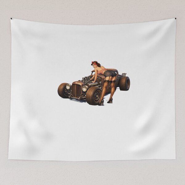 Item preview, Pin Up Mechanic Girl – Rat Rod Hot Rod Retro Garage Design designed and sold by Fleetwood1994.