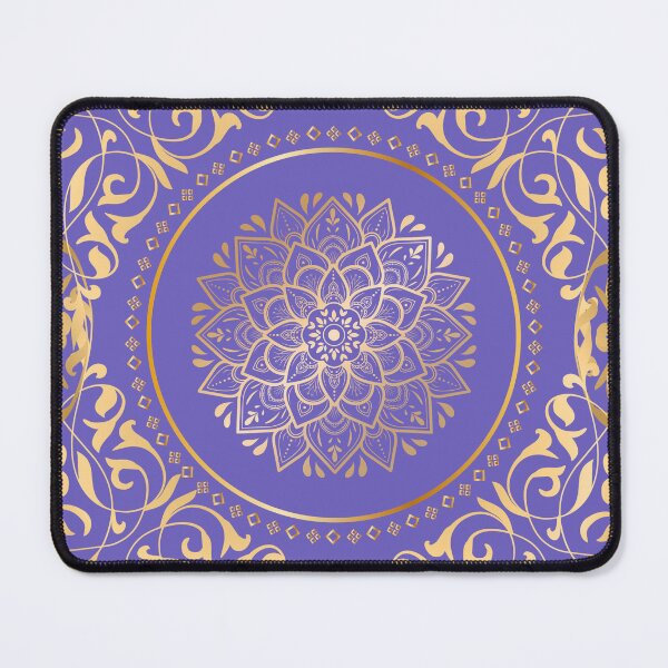 Item preview, Gold‑Effect Mandala on Blue‑Purple Background Luxurious Boho Style -Intricate Oriental Art Meditation Stylish Design designed and sold by CreativeCanvas8.