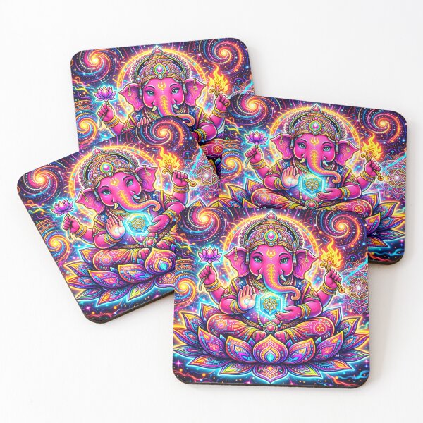 Item preview, Neon Dharma: Cyber-Ganesha Awakening - Psychedelic Digital Mandala designed and sold by NeoVoyage.