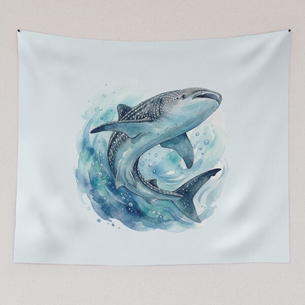Item preview, Watercolor Whale Shark Ocean Splash designed and sold by Wennebabs.