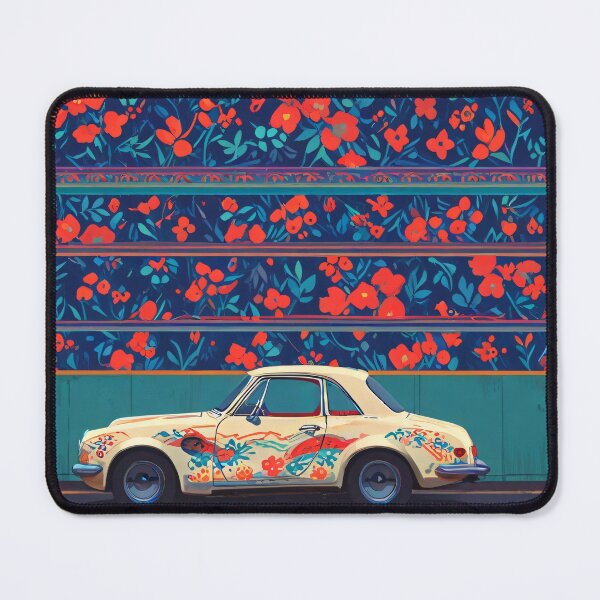 Item preview, White Car and Red Flowers designed and sold by KiraChie.