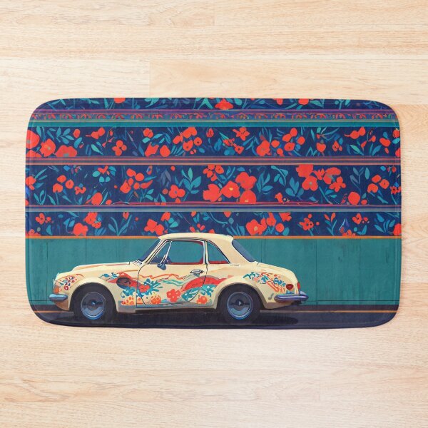 Item preview, White Car and  Red Flowers designed and sold by KiraChie.