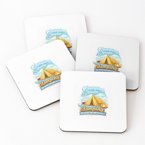Item preview, Glamping Queen Sticker – “Glamping: Because Nature is Dirty” Funny Camping Decal designed and sold by SparkVault.