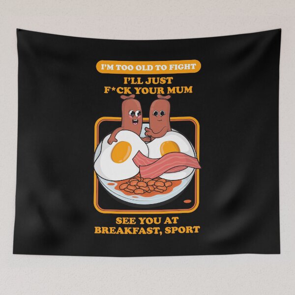 Item preview, Offensive rude breakfast joke – “see you at breakfast, sport” dark humor design (UK Spelling on dark colours) designed and sold by messy-nessie.