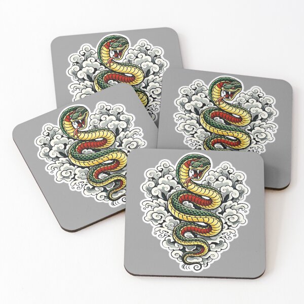 Item preview, Japanese Snake Cloud Tattoo – Irezumi Serpent Mystic Design designed and sold by GRYFFWEAR.