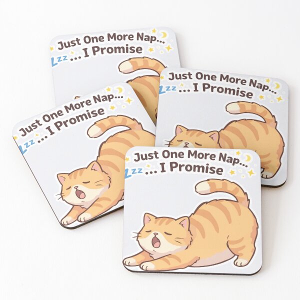 Item preview, “Just One More Nap I Promise – Cute Sleepy Cat Aesthetic” designed and sold by sumodesign.