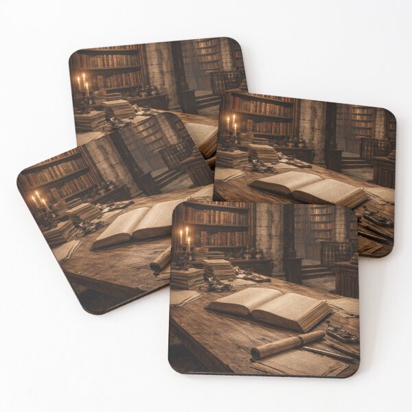 Item preview, Medieval Royal Library Wall Art | Dark Academia Study Room with Ancient Tome | Vintage Book & Archive Interior Print designed and sold by Element Horizon Studio.