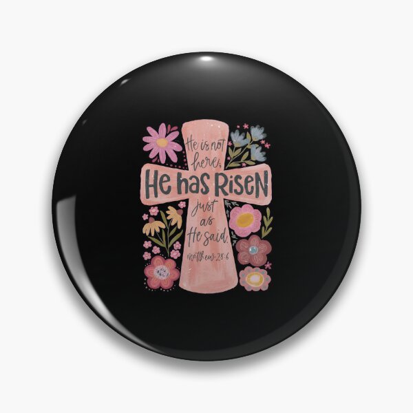 Item preview, He Has Risen Floral Cross Scripture Tee designed and sold by OlyvieArt.