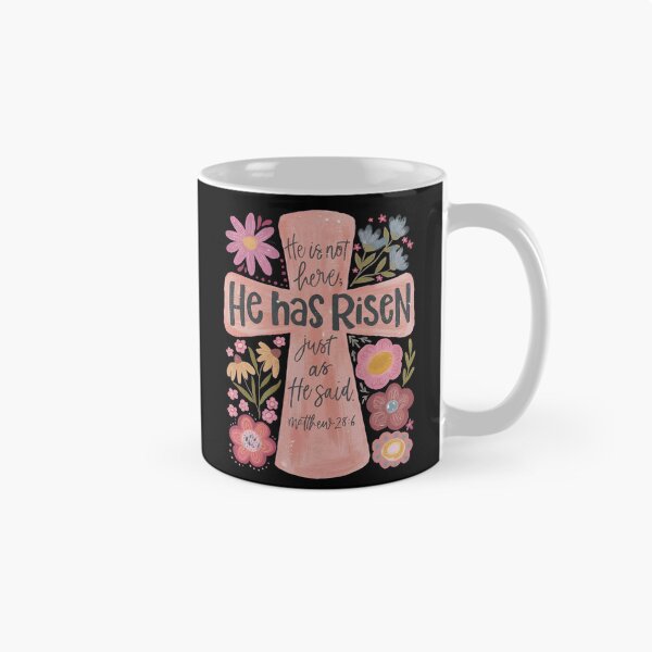 Item preview, He Has Risen Floral Cross Scripture Tee designed and sold by OlyvieArt.