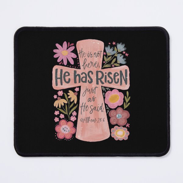 Item preview, He Has Risen Floral Cross Scripture Tee designed and sold by OlyvieArt.