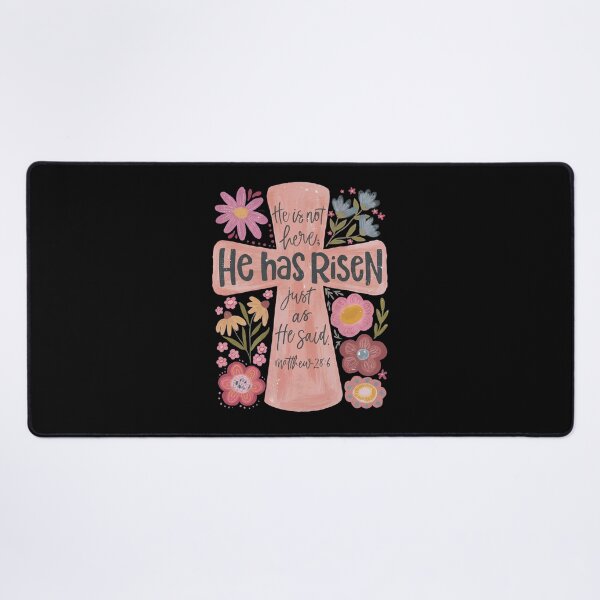 Item preview, He Has Risen Floral Cross Scripture Tee designed and sold by OlyvieArt.