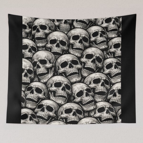 Item preview, wall of skulls horror designed and sold by Blck-Acid-Devil.