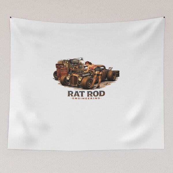 Item preview, Rat Rod Engineering – Pin Up Mechanic Vintage Garage Hot Rod Design designed and sold by Fleetwood1994.