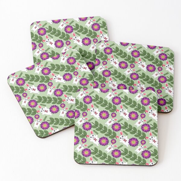 Item preview, Kawaii Spring Bunny: Vibrant Purple Floral Maximalist Pattern designed and sold by HopeAndHustle.