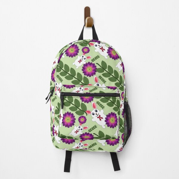 Item preview, Kawaii Spring Bunny: Vibrant Purple Floral Maximalist Pattern designed and sold by HopeAndHustle.