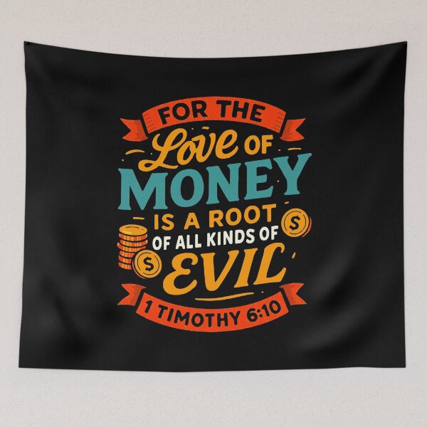 Item preview, 1 Timothy 6:10 For The Love Of Money Is A Root Of All Kinds Of Evil designed and sold by plushism.