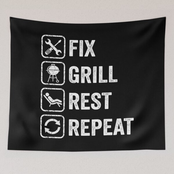 Item preview, Fix Grill Rest Repeat Routine Funny Gifts Fathers Day Dad designed and sold by OlakunleOloroz.
