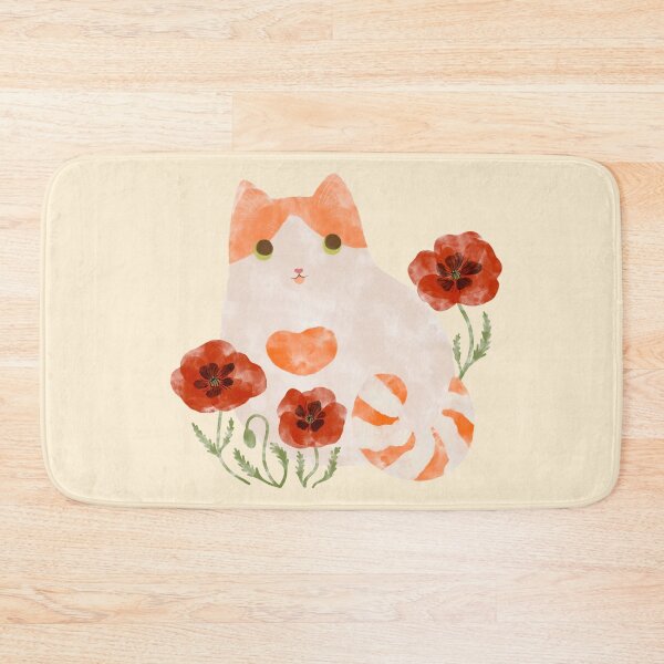 Item preview, Butterscotch in a Field of Poppies – Orange & White Tabby Cat Art designed and sold by EmpressDestiny.