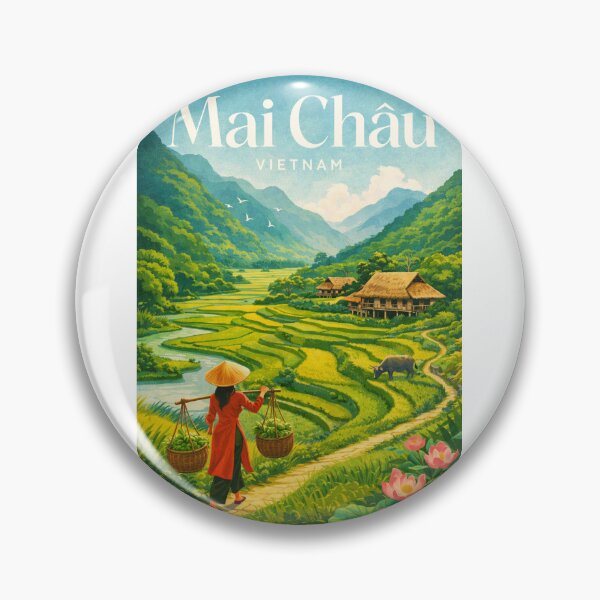 Item preview, Mai Chau Hoa Binh Valley Rice Terraces Northern Vietnam Landscape designed and sold by Aryabek.